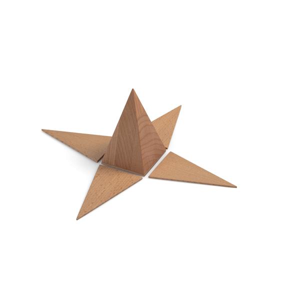 Geometrische Körper aus Holz mit Abwicklung